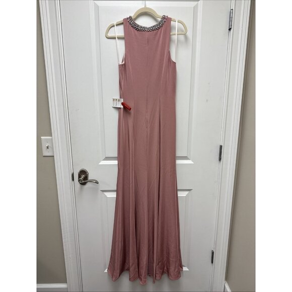Mac Duggal Size 4 Pink 49093 Embellished Neck Trumpet Prom Formal Gown Dress - Picture 8 of 14